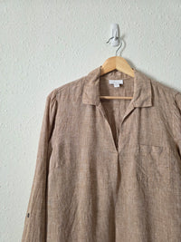 J.Jill Brown Linen Top (M)