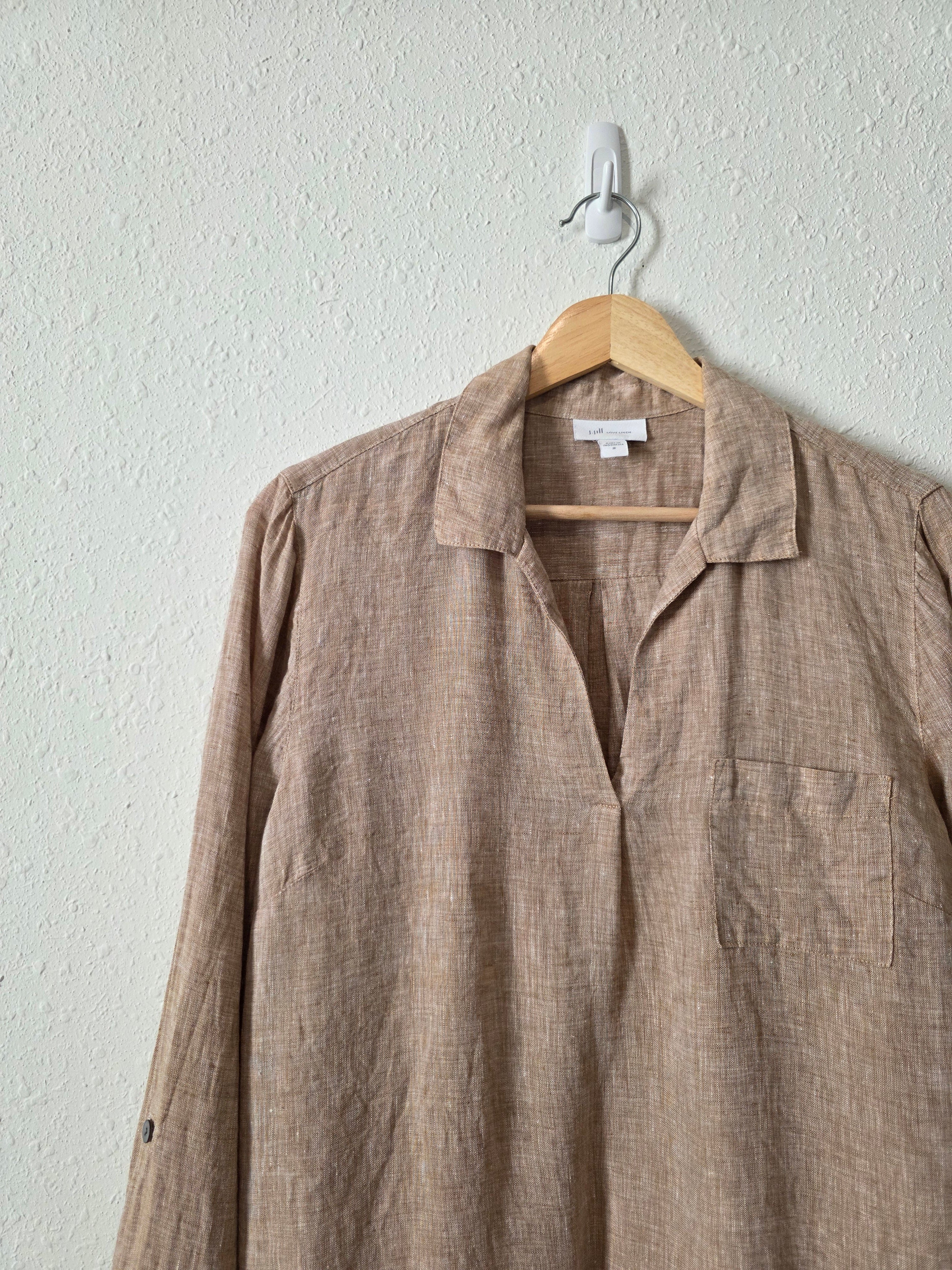 J.Jill Brown Linen Top (M)