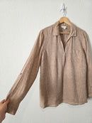 J.Jill Brown Linen Top (M)