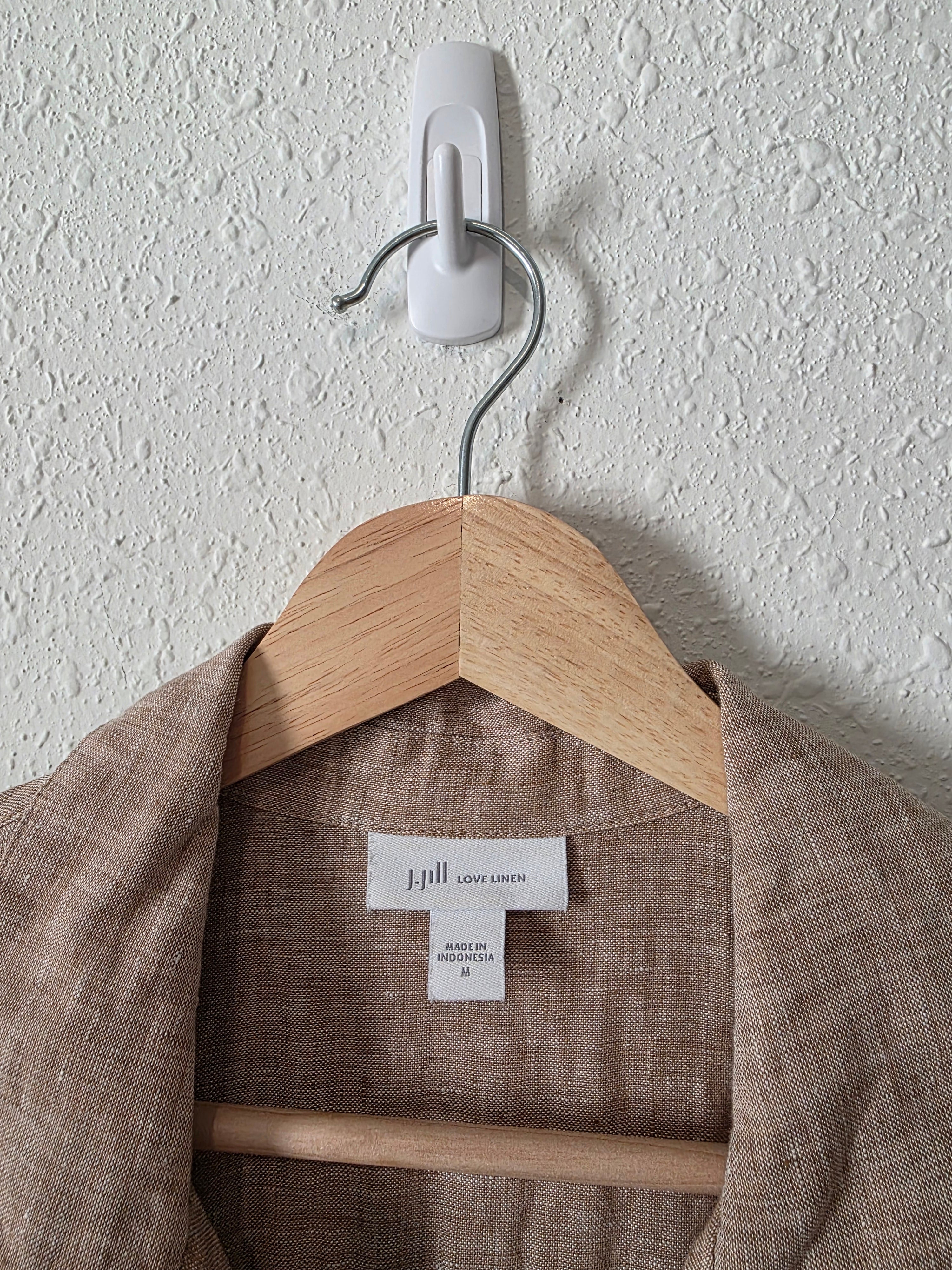 J.Jill Brown Linen Top (M)