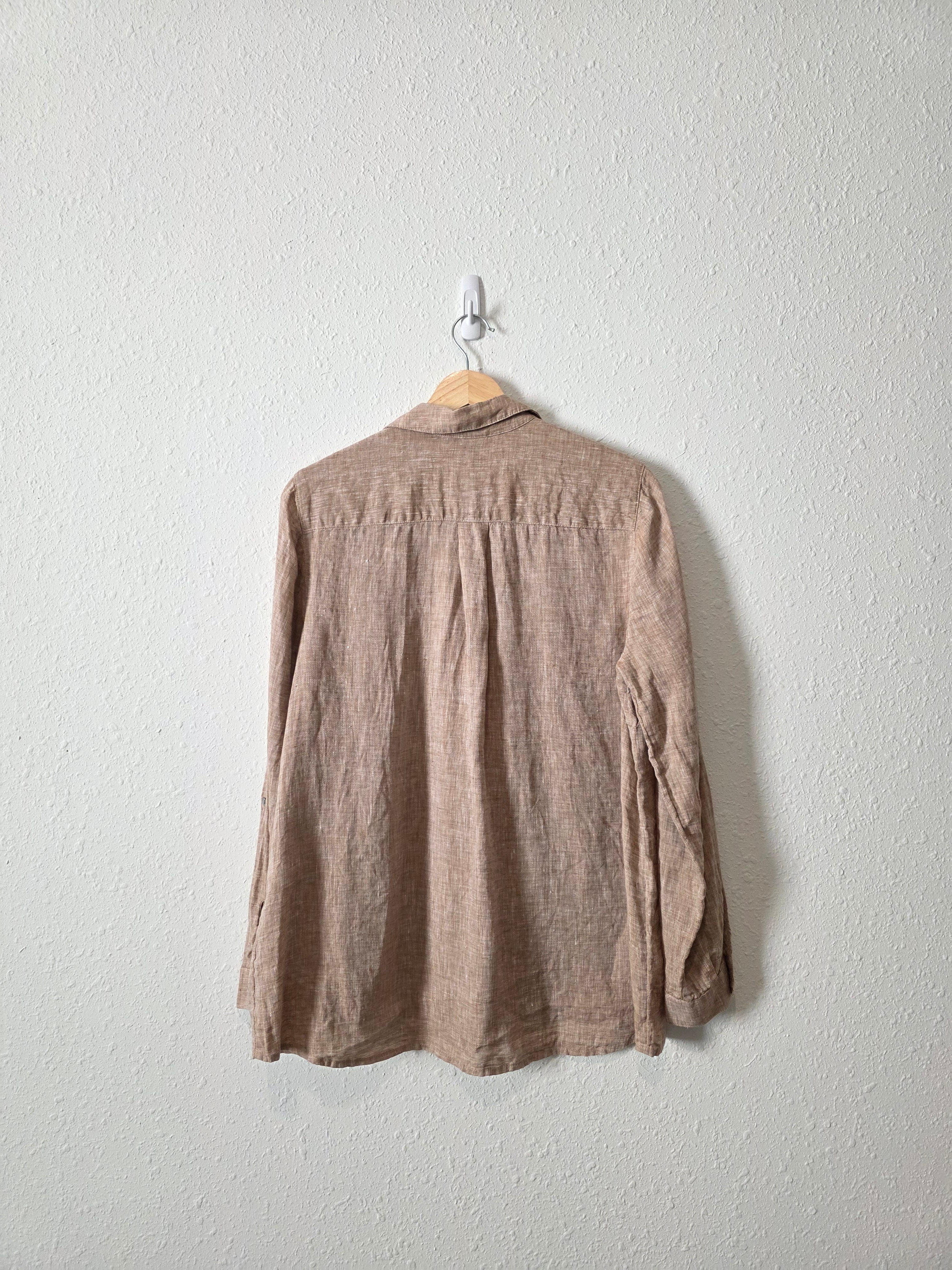 J.Jill Brown Linen Top (M)