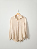 Pink Lily Cotton Gauze Button Up (S)