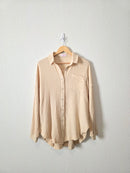Pink Lily Cotton Gauze Button Up (S)