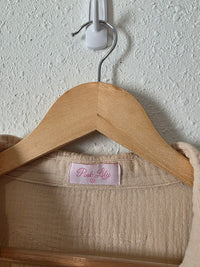Pink Lily Cotton Gauze Button Up (S)