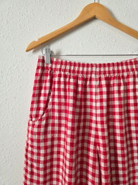 Linenfox Gingham Wide Leg Pants (Fits M/L)