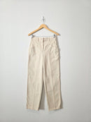 Aritzia Ecru Straight Pants (2)