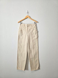 Aritzia Ecru Straight Pants (2)