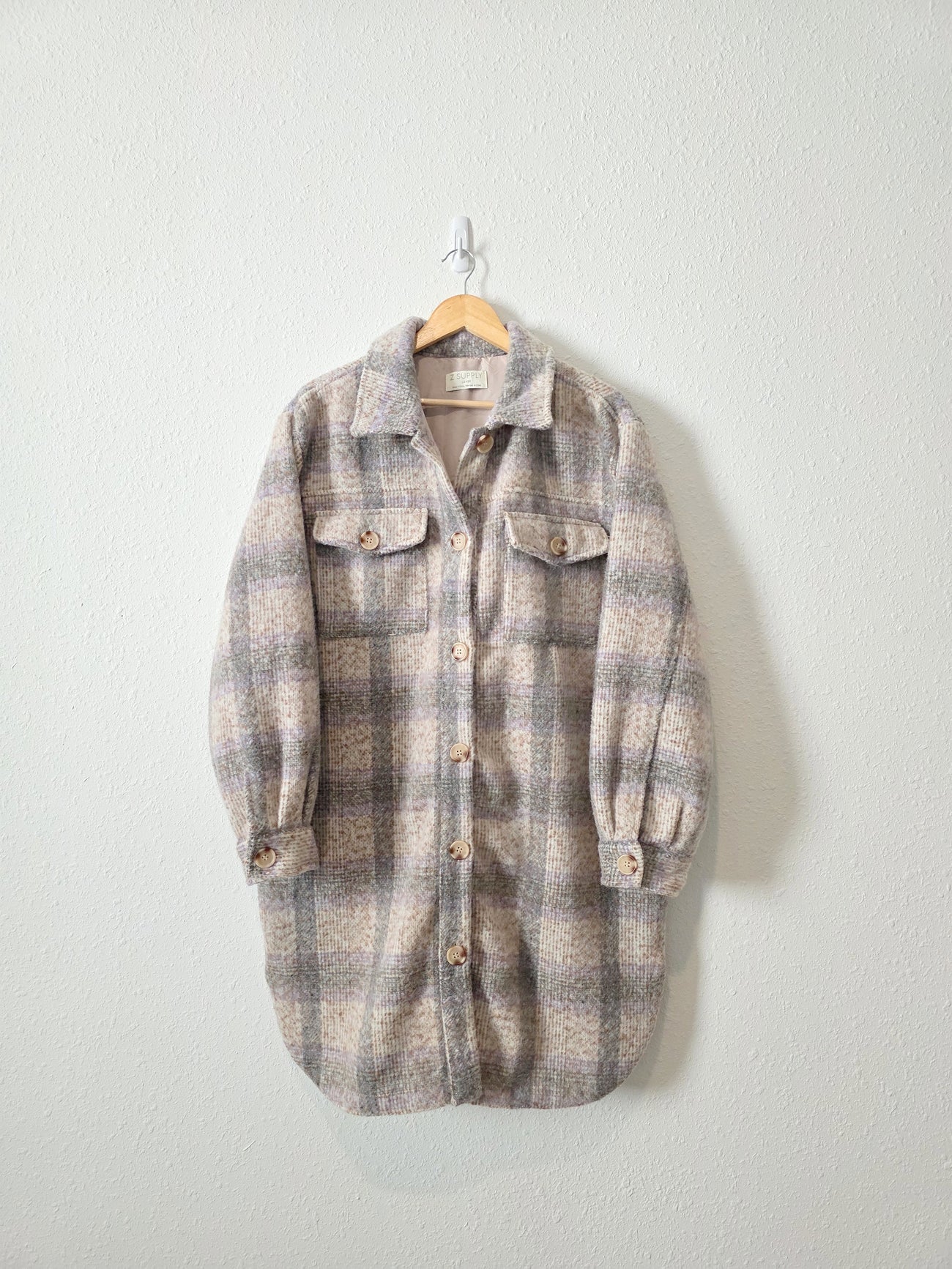 Z Supply Plaid Oversized Jacket (L)