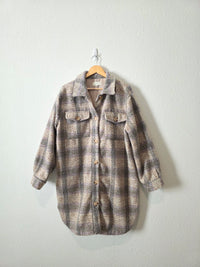 Z Supply Plaid Oversized Jacket (L)
