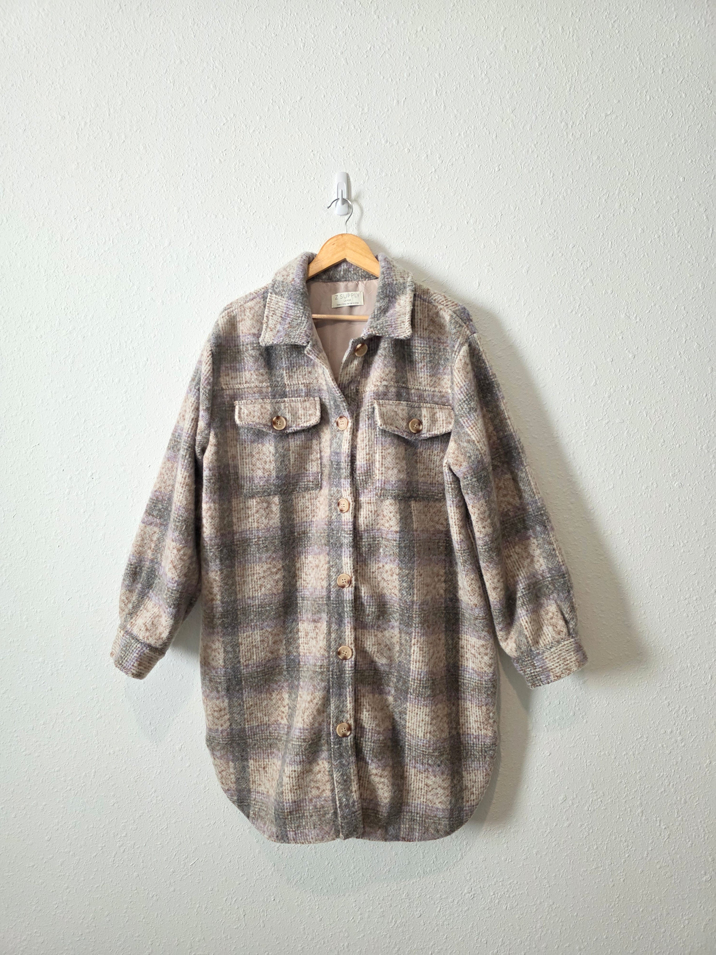 Z Supply Plaid Oversized Jacket (L)