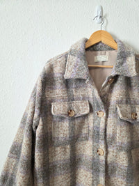 Z Supply Plaid Oversized Jacket (L)