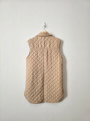Neutral Button Up Quilted Vest (S)