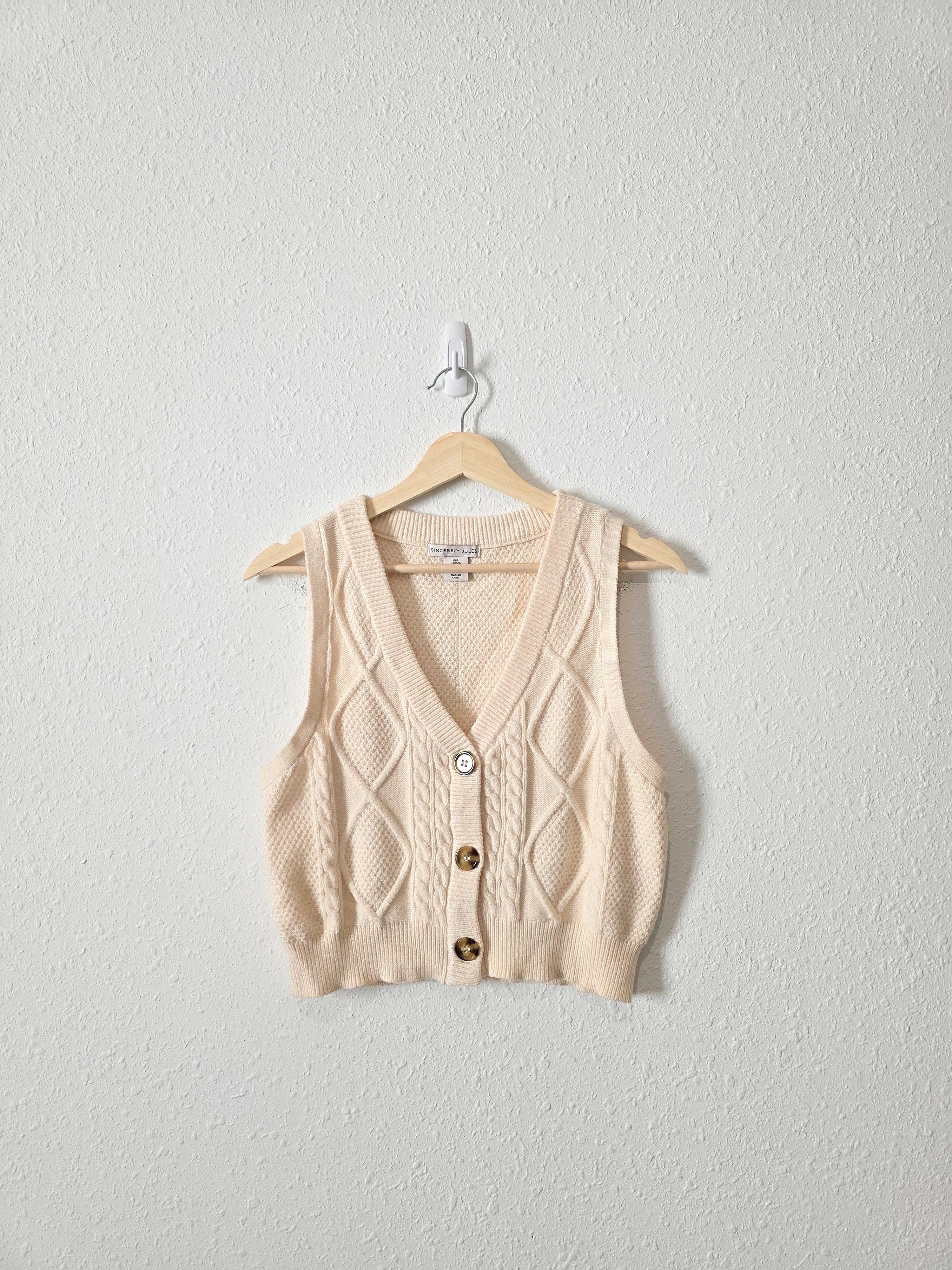 Cable Knit Sweater Vest (L)