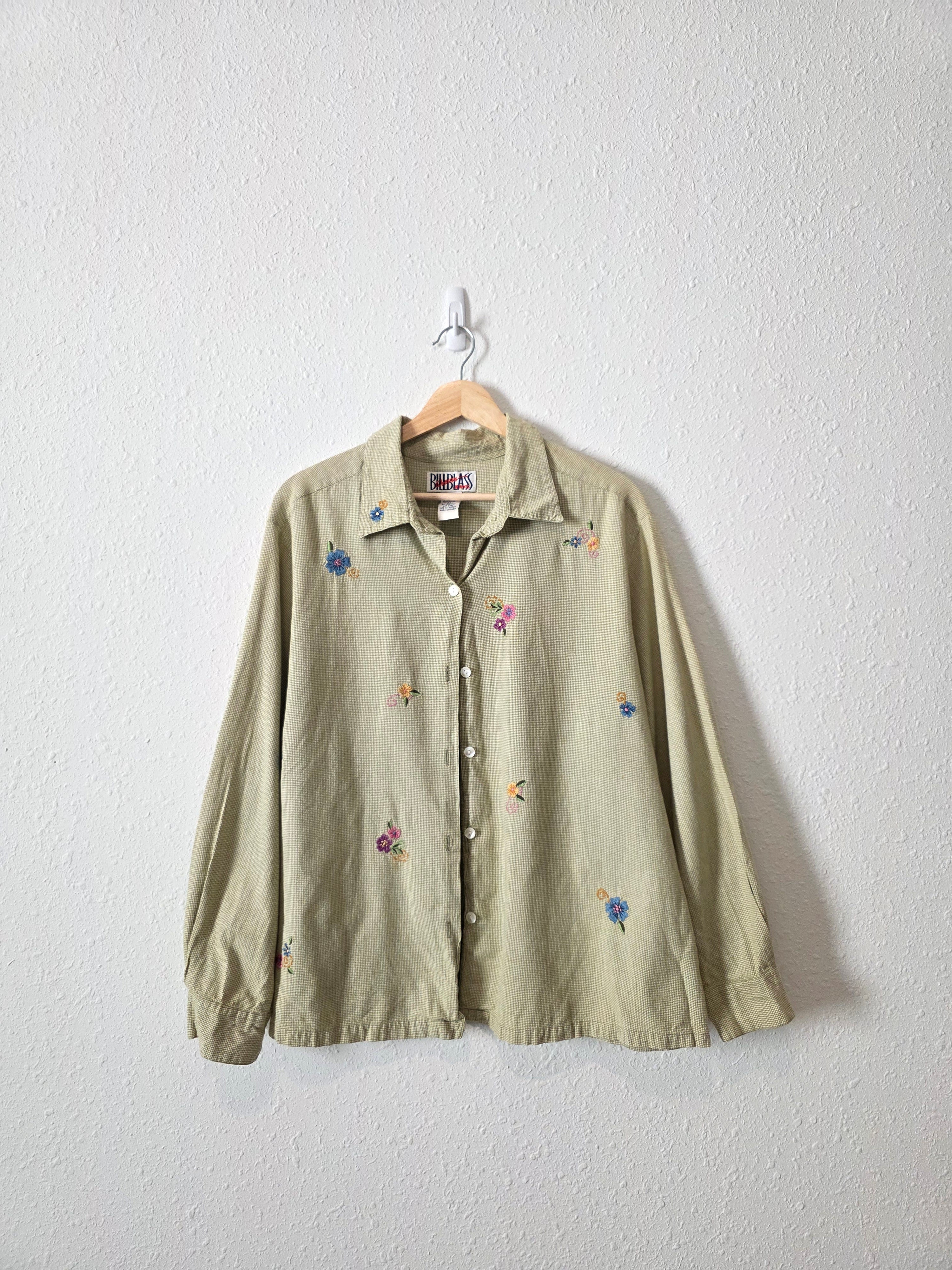 Vintage Floral Embroidered Button Up (2X)