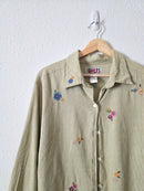 Vintage Floral Embroidered Button Up (2X)