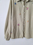 Vintage Floral Embroidered Button Up (2X)