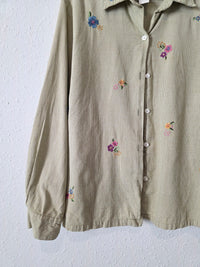 Vintage Floral Embroidered Button Up (2X)