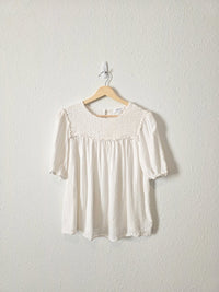 Smocked Short Sleeve Top (M)