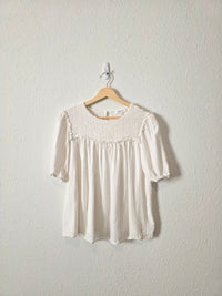 Smocked Short Sleeve Top (M)