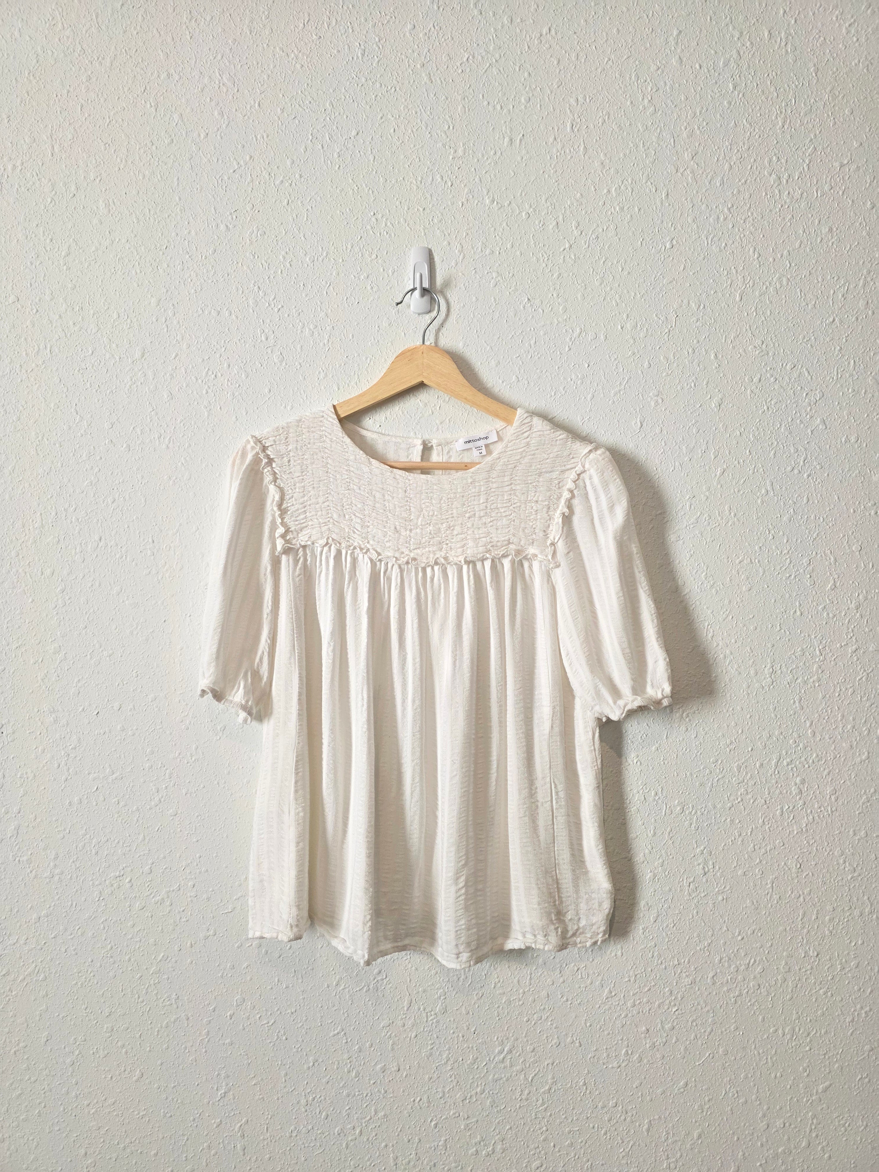Smocked Short Sleeve Top (M)