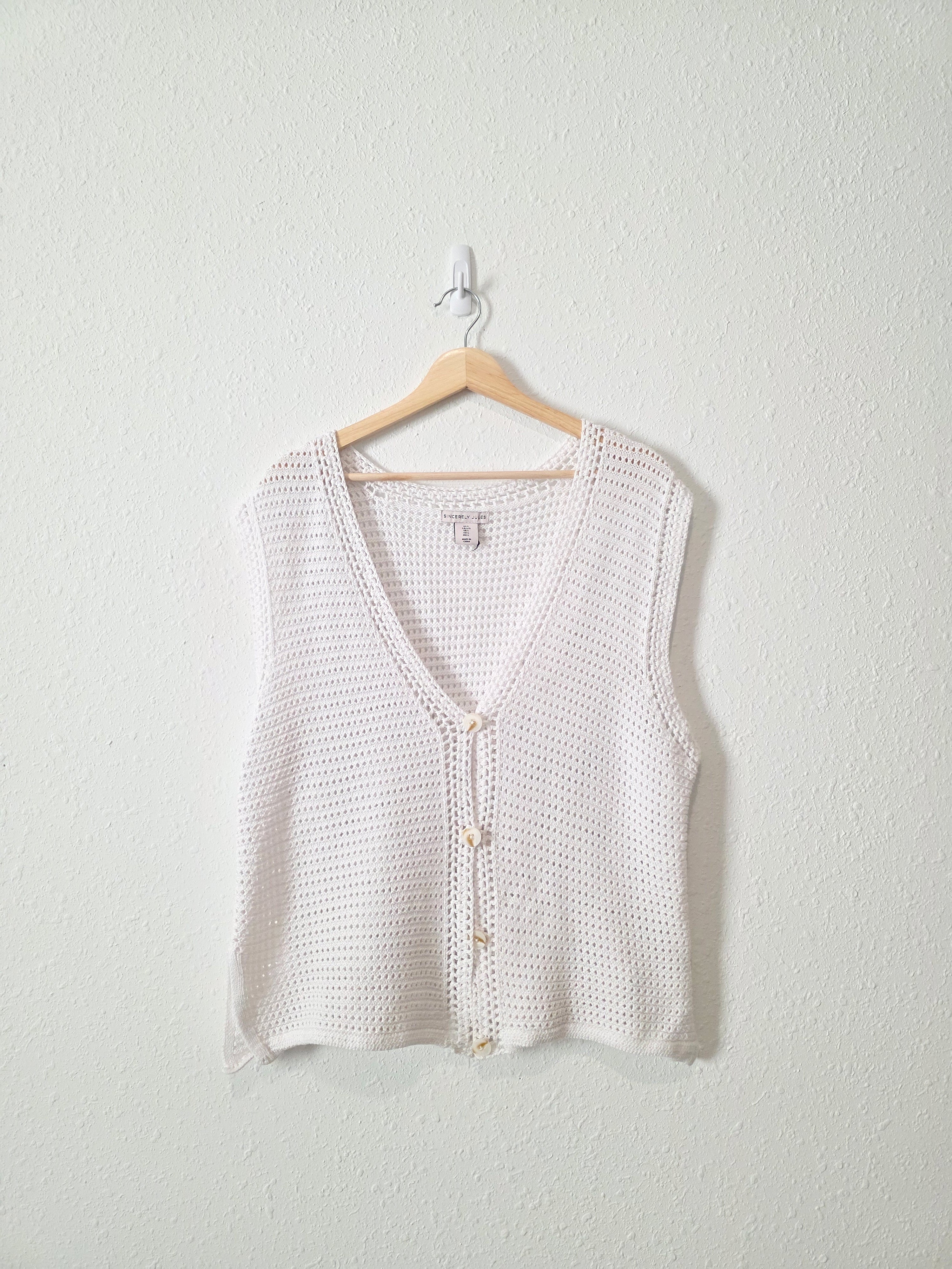 Textured Knit Sweater Vest (L)