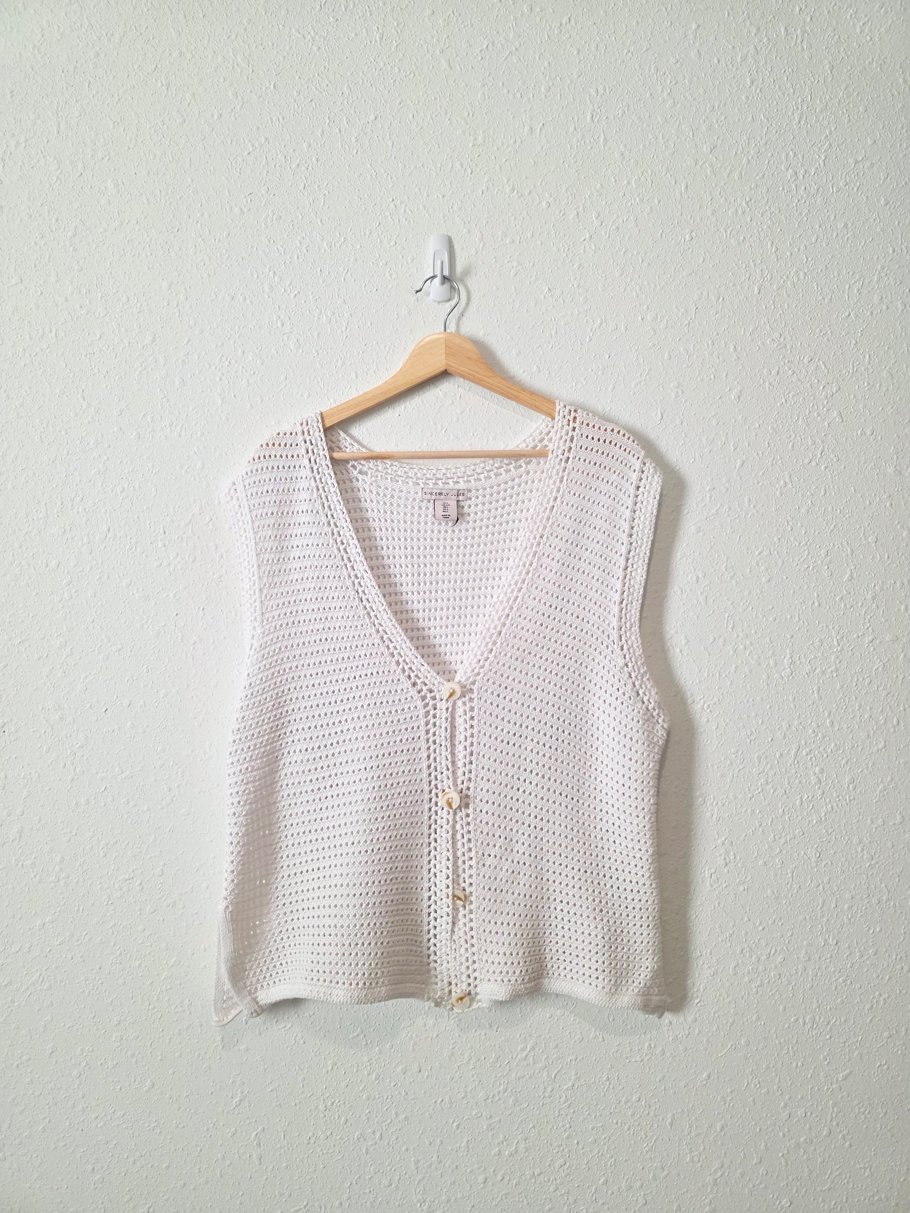 Textured Knit Sweater Vest (L)