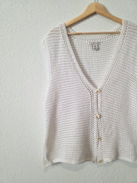 Textured Knit Sweater Vest (L)