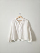 Madewell White Puff Sleeve Blouse (M)