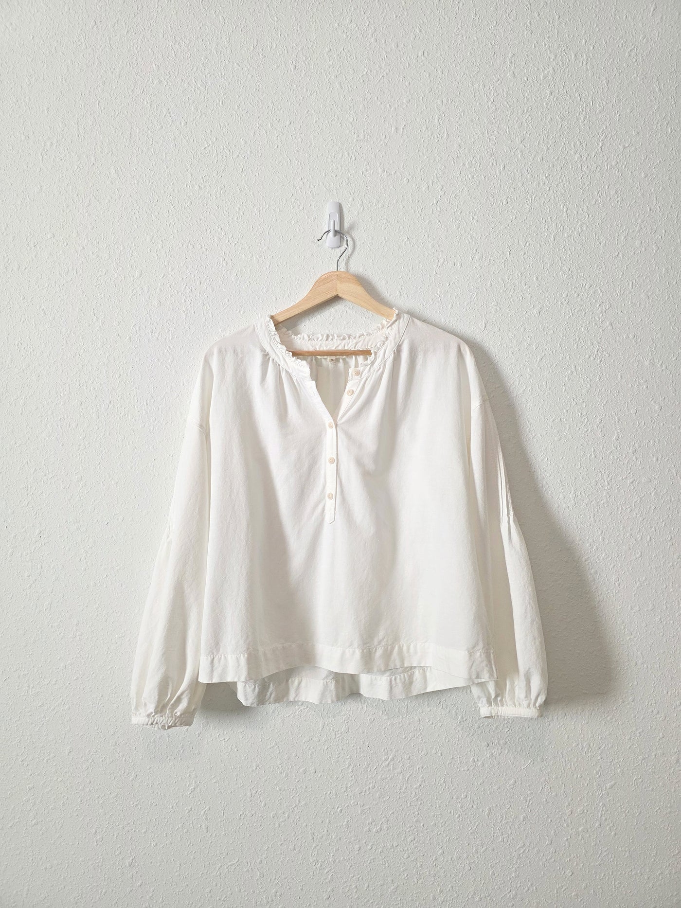 Madewell White Puff Sleeve Blouse (M)