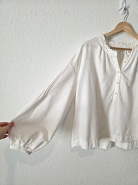 Madewell White Puff Sleeve Blouse (M)