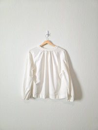 Madewell White Puff Sleeve Blouse (M)