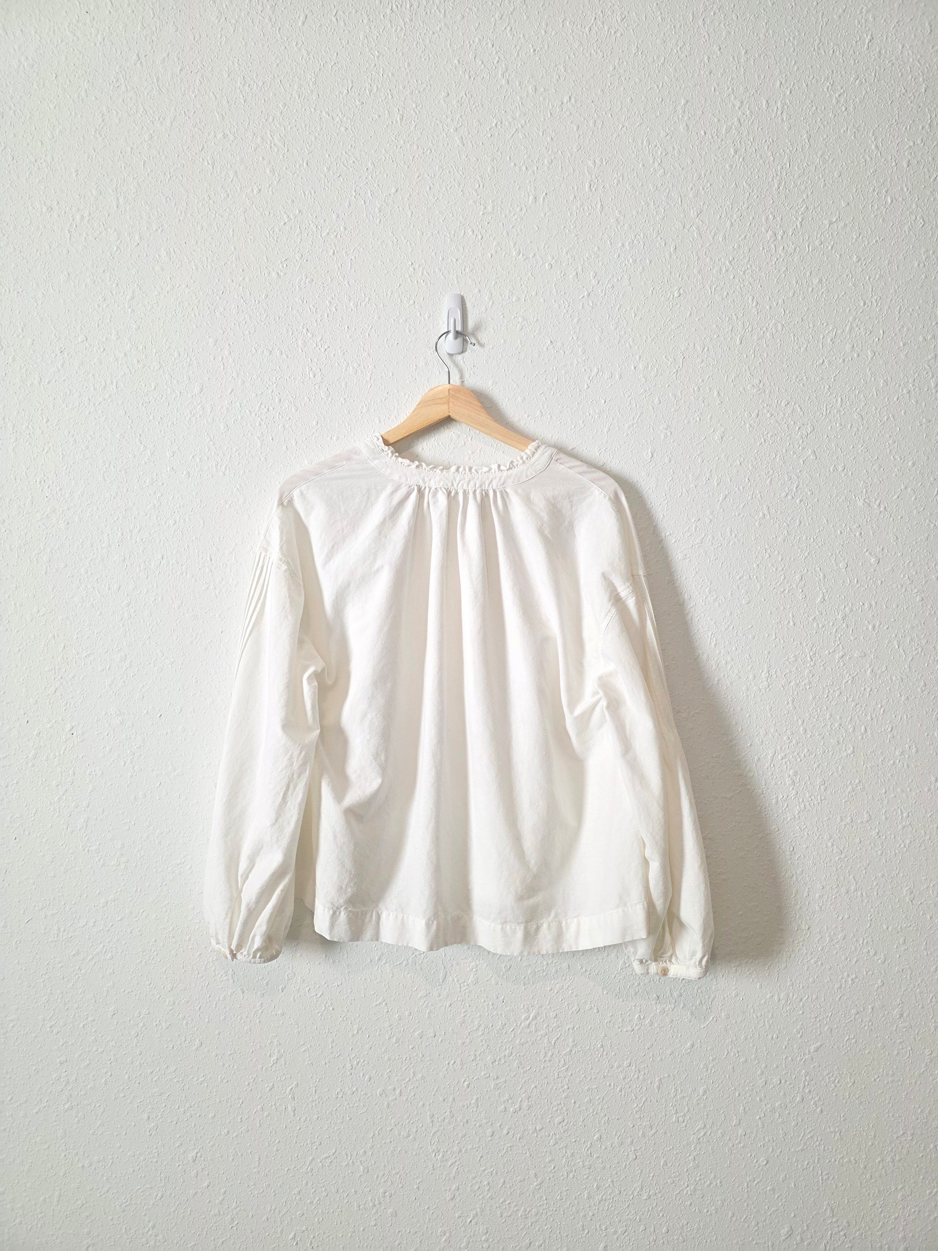 Madewell White Puff Sleeve Blouse (M)