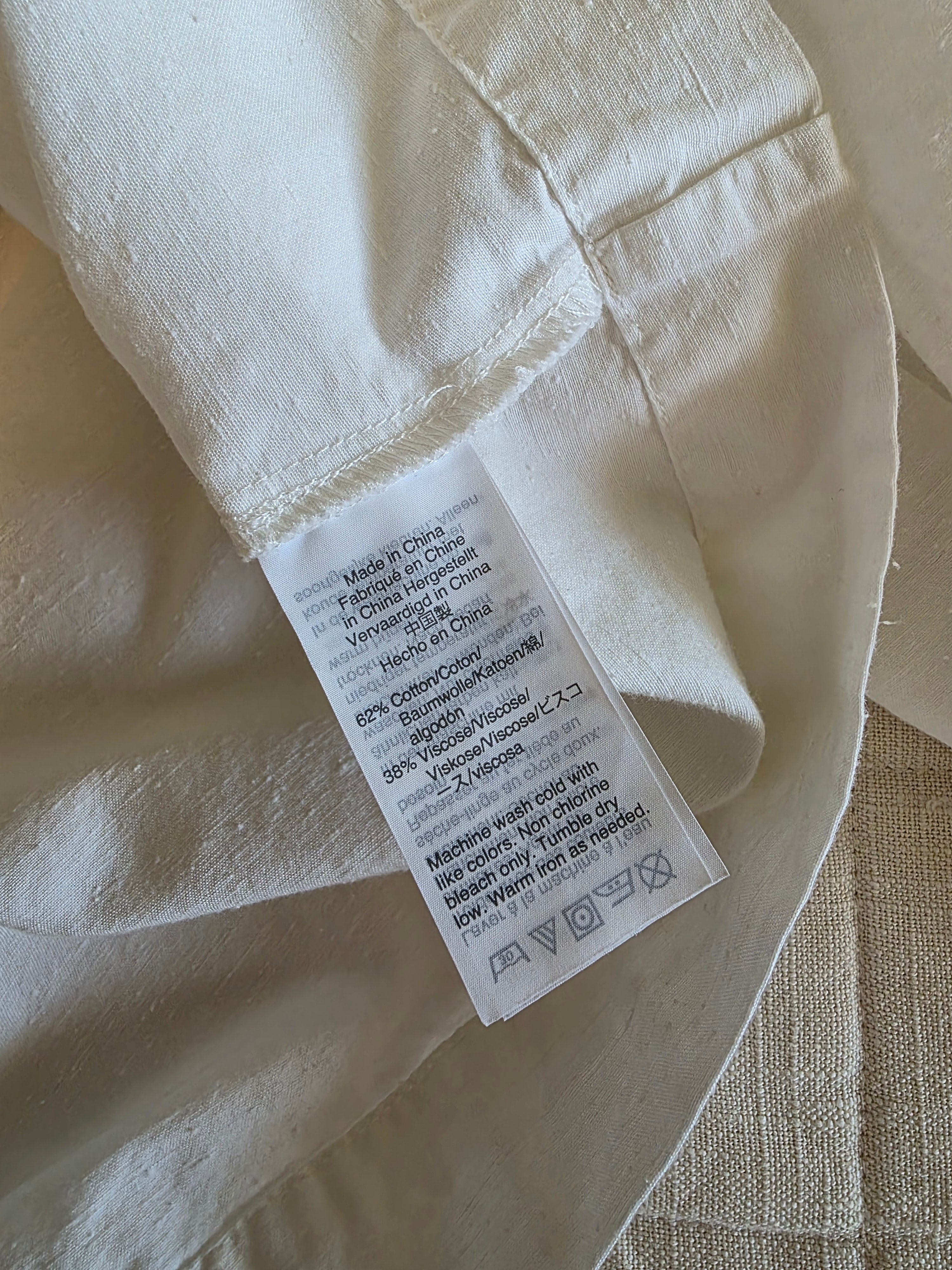 Madewell White Puff Sleeve Blouse (M)