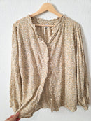 Floral Button Up Blouse (L)