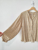 Floral Button Up Blouse (L)