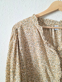 Floral Button Up Blouse (L)