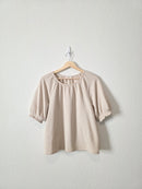 Loft Textured Puff Sleeve Top (M)