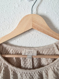 Loft Textured Puff Sleeve Top (M)