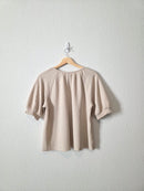 Loft Textured Puff Sleeve Top (M)