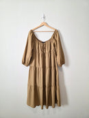 Hyfve Brown Tiered Midi Dress (M)