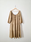 Hyfve Brown Tiered Midi Dress (M)