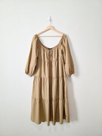 Hyfve Brown Tiered Midi Dress (M)