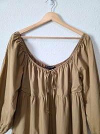 Hyfve Brown Tiered Midi Dress (M)