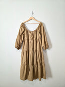 Hyfve Brown Tiered Midi Dress (M)