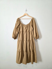 Hyfve Brown Tiered Midi Dress (M)