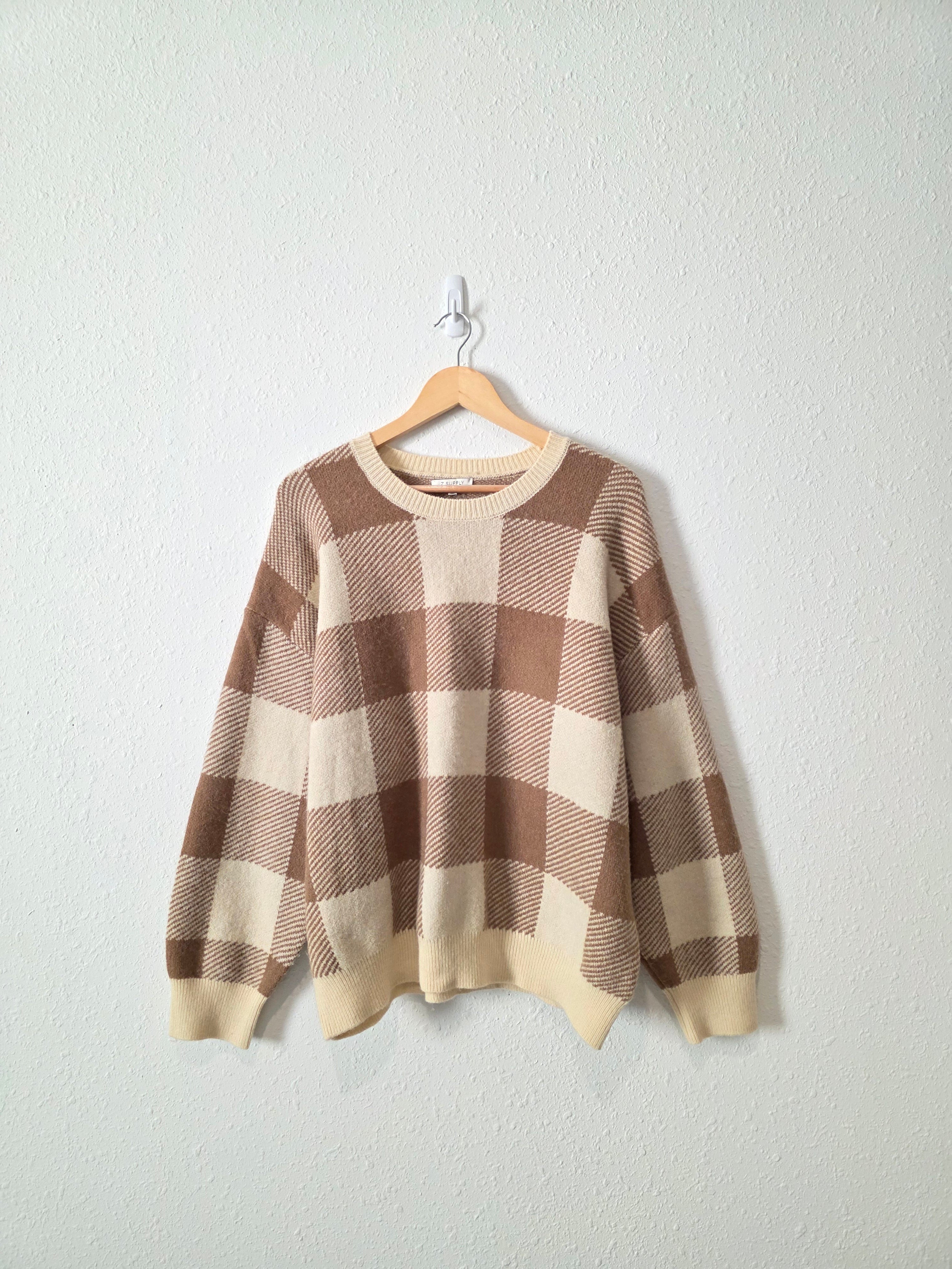 Z Supply Cozy Checkered Sweater (L)