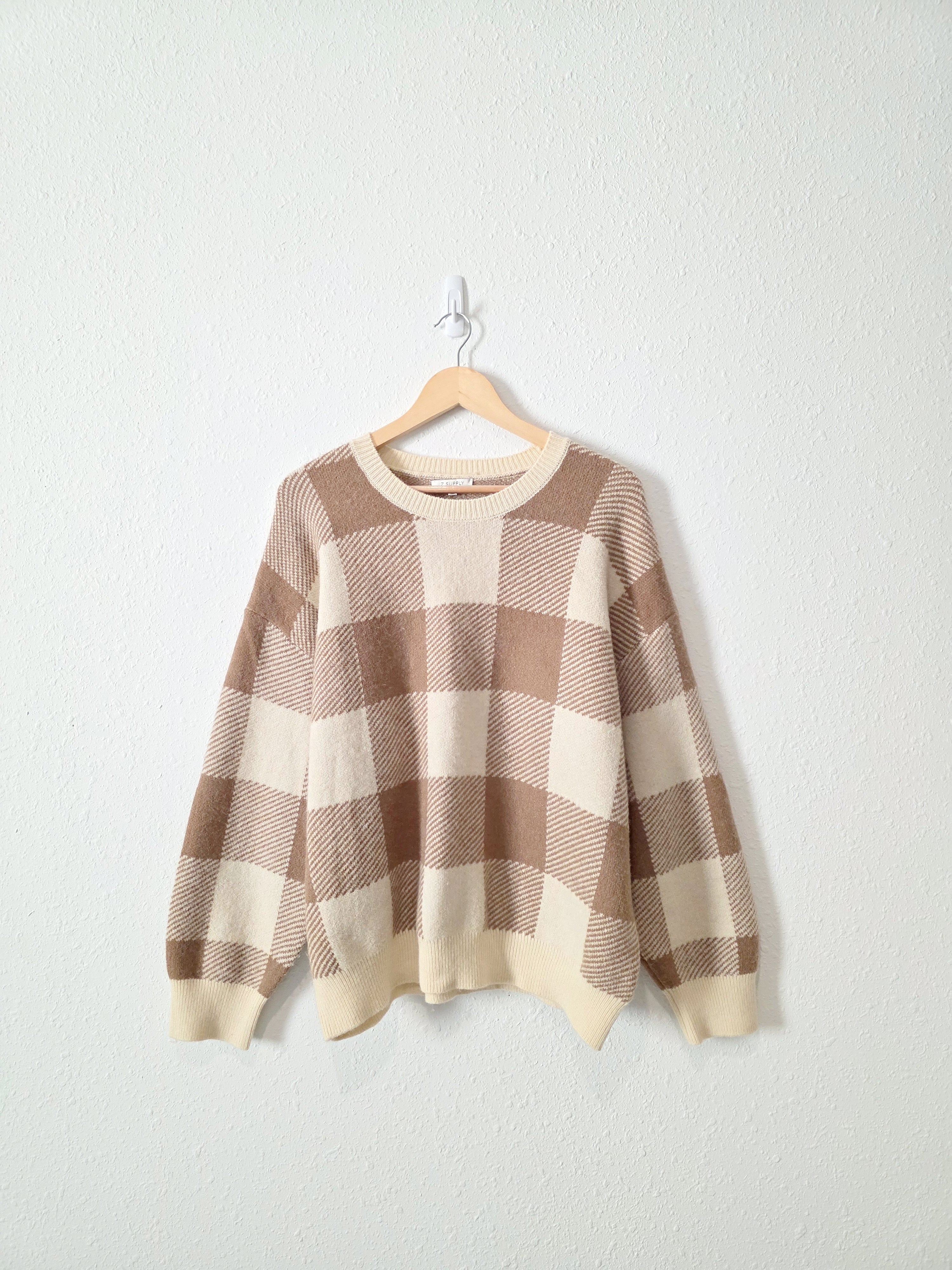 Z Supply Cozy Checkered Sweater (L)