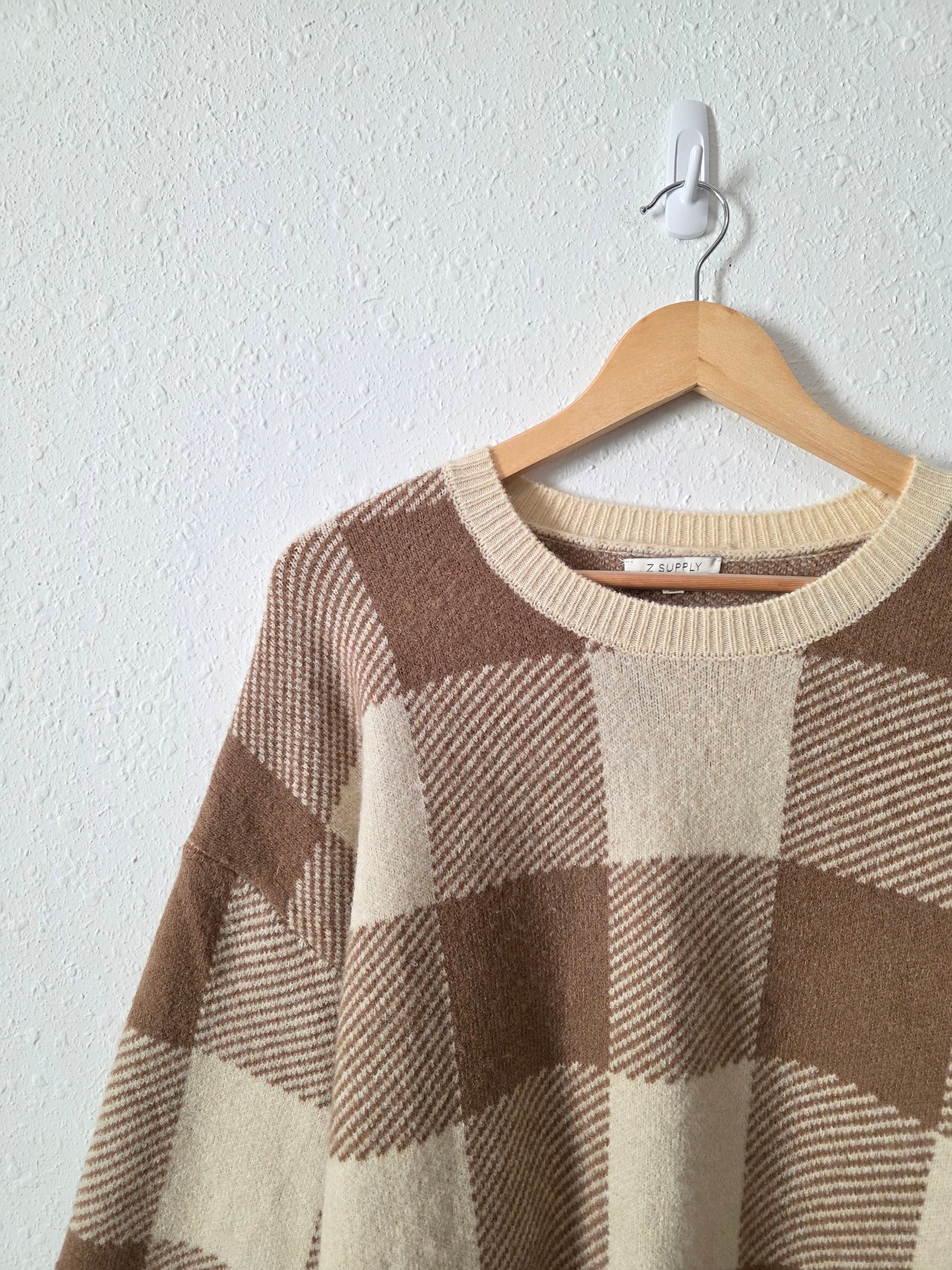 Z Supply Cozy Checkered Sweater (L)