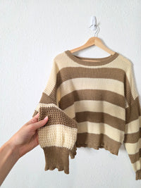 La Miel Neutral Striped Sweater (S)