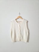 Cream Button Up Sweater Tank (XL)